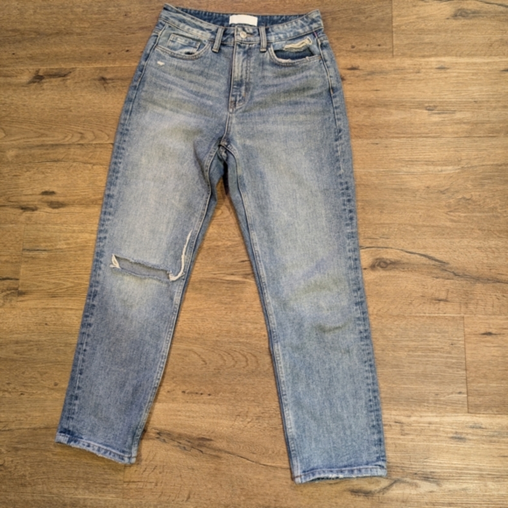 Stylish Light Blue Straight Leg Women's Jeans